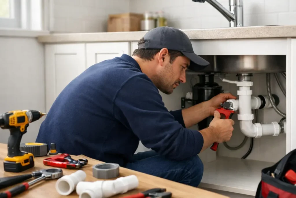 obrero-haciendo-instalacion-de-fontaneria-en-cocina
