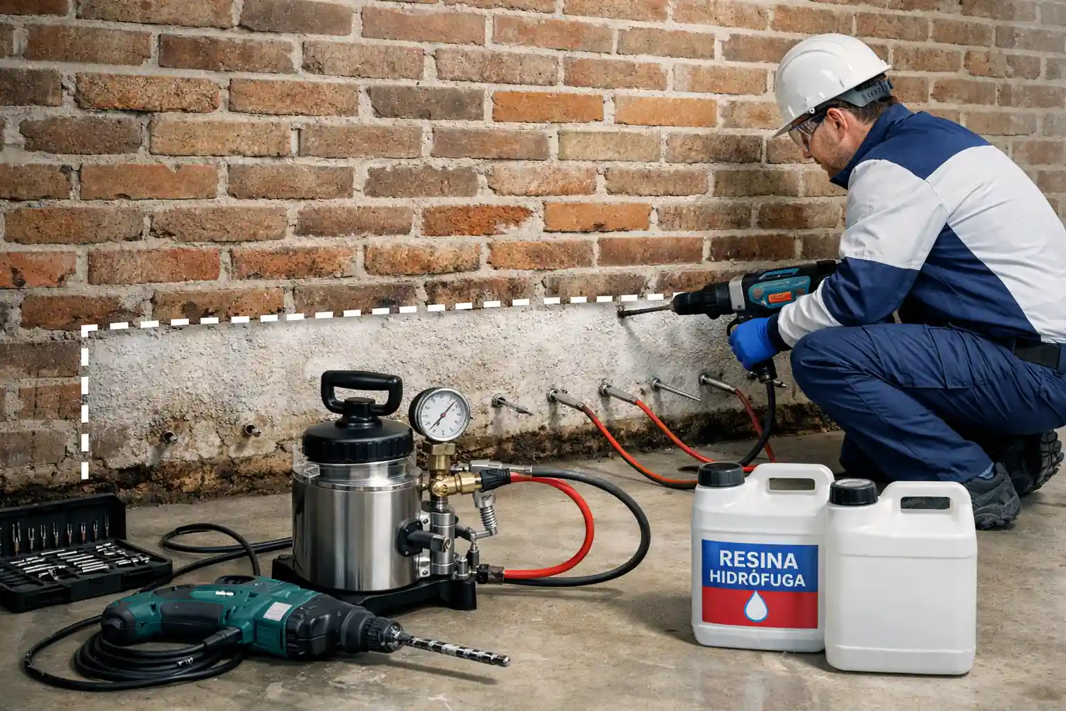 Solución definitiva para humedades en casa mediante inyección e impermeabilización