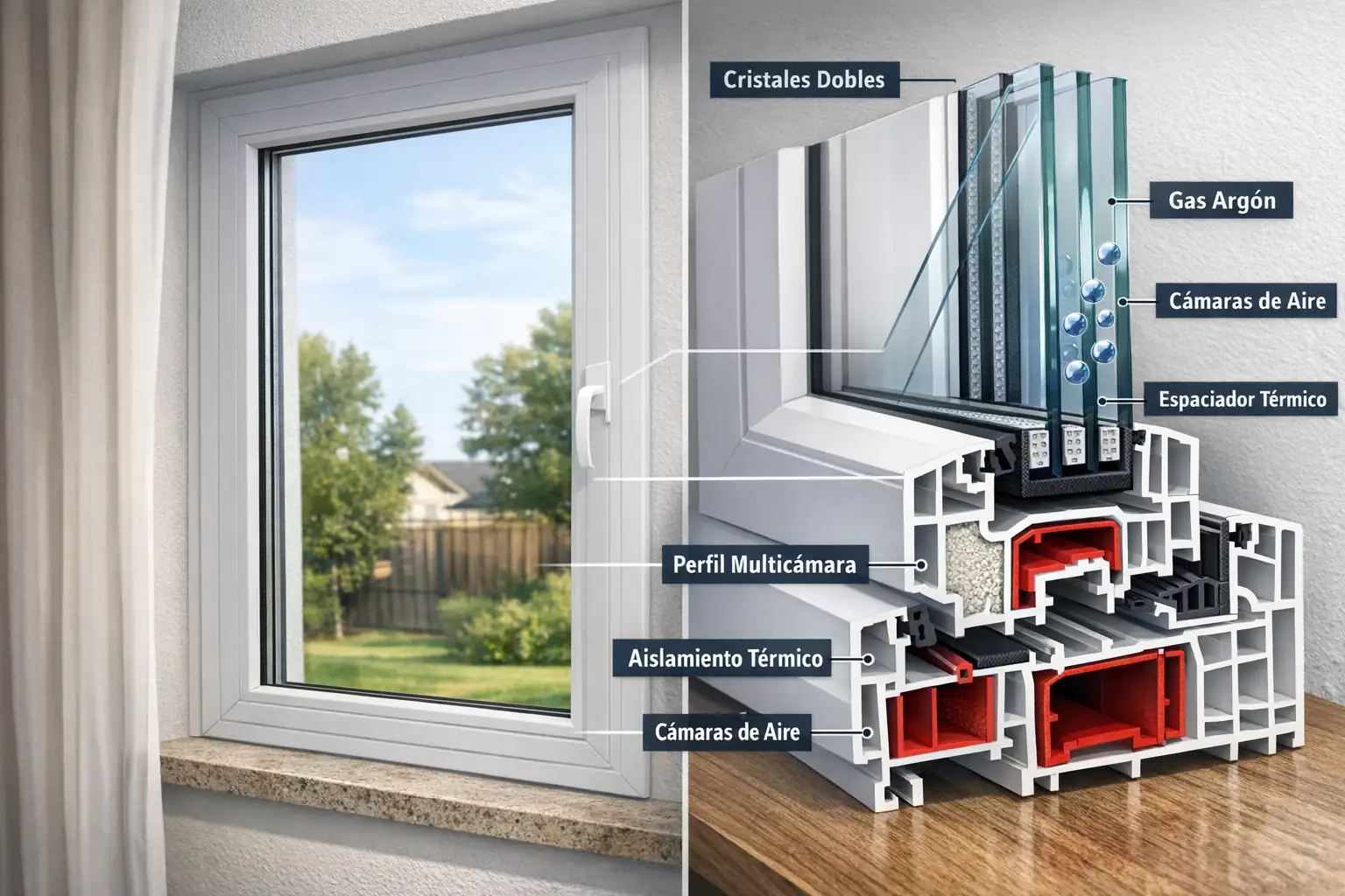 Comparativa ventanas PVC vs aluminio con RPT para aislamiento térmico
