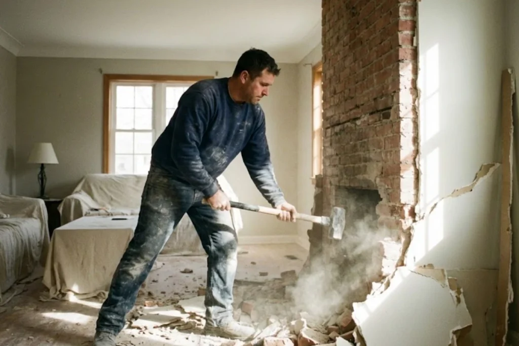 obrero-realizando-una-demolicion-de-tabique-en-salon